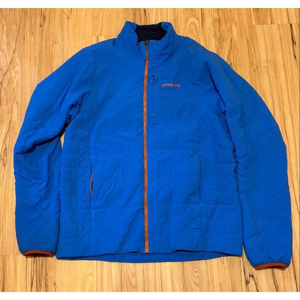 Patagonia Nano Puff Insulated Jacket Blue Orange Men’s Large Full Zip